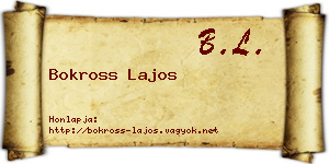 Bokross Lajos névjegykártya